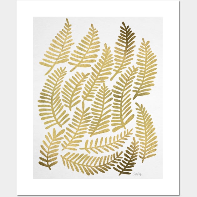 fronds gold Wall Art by CatCoq